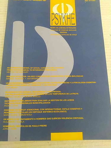 Revista Psykhe V6 2 1997 Hector Betancourt Ana Miranda Ximen
