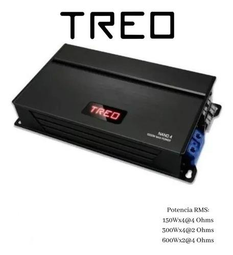 Amplificador 4 Canales Mini Clase D Full Range Treo Nanohd4