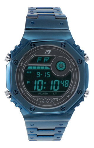 Reloj Digital Octagonal Acero Inoxidable Con Luz Y Alarma