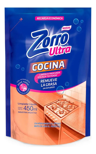 Limpiador Zorro Ultra fresh en doypack 450ml