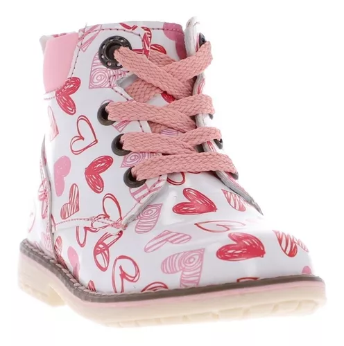 Bota niña con estampado de corazones