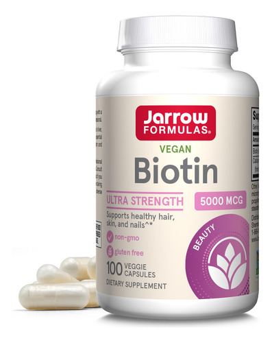 Jarrow Formulas Biotina 5000 Mcg 100 Cápsulas Veganas