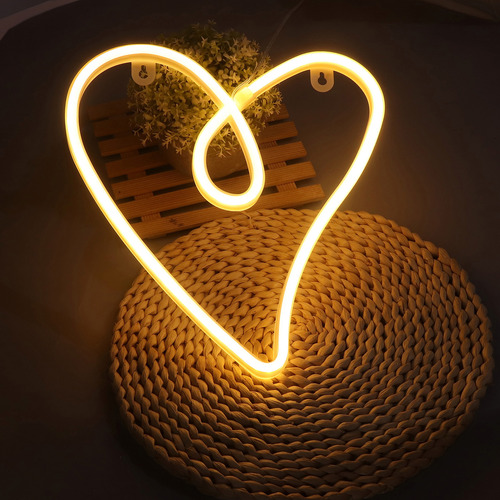 Fuente De Alimentación Dual Heart Neon Light Retro Ip45