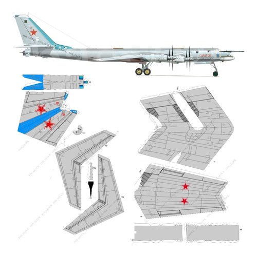 Tu 95 Bear Escala 1.100 Papercraft