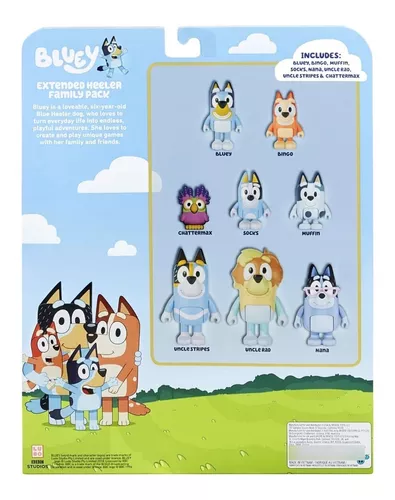Figura de familia y amigos de Bluey, paquete de 8: figuras de