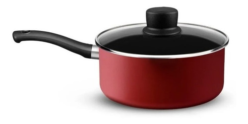 Cacerola 20 Cm Tapa Vidrio Tefal Red Surprise Antiadherente Color Rojo