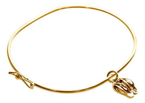 Bracelete Rígido Prata 925 Dourada 18k - Pingente Chinelo