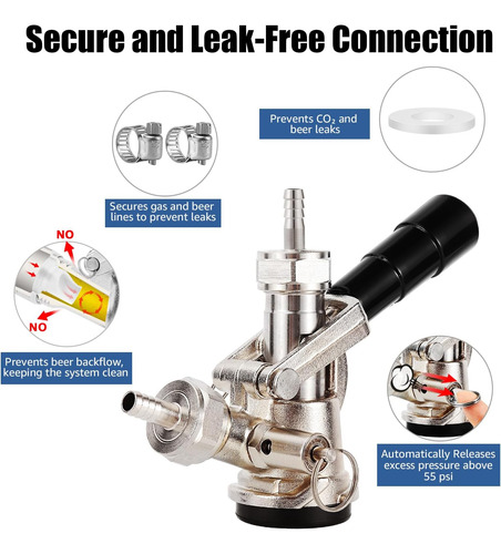 Acoplador De Barriles Con Sonda De Acero Inoxidable 304