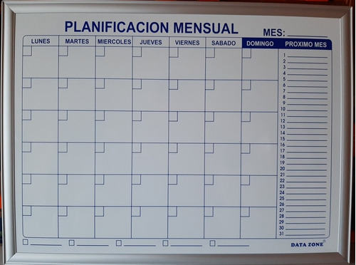 Pizarra Planificador Mensual Magnética 60x45cm Mp102121