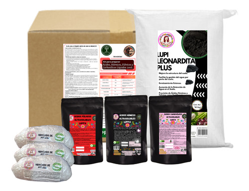 Kit Para Preparar 200l De Ácidos Húmicos Y Fúlvicos Liquidos