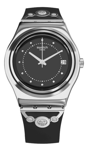 Reloj Swatch Queen's Fashion Yls462 Color de la correa Negro Color del bisel Gris Color del fondo Negro