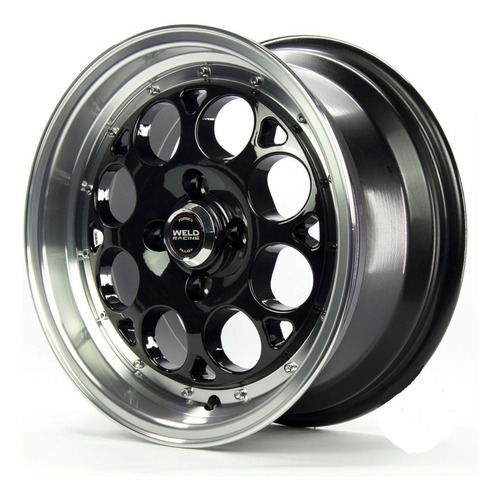 01 Roda Weld Magnun C17 Aro 15x7 Gol Chevette Opala (1 Unid) Cor Preto Com Diamantado