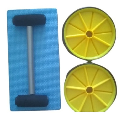 Imagen 2 de 3 de Rueda Abdominal Doble Ejercicio Handpusher Alfombra Goma Eva