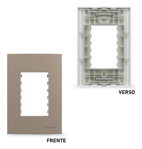 Kit 5 Placa Com Suporte 4x2 3 Postos Sleek Argila Margirius