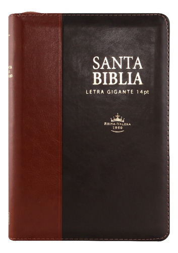 Biblia Reina Valera 1960 Mediana Letra Gigante Marrón Cierre