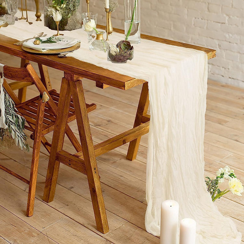2pzs Caminos De Mesa Gasa Elegante Boho Decoración Boda Color Lavanda Beige Mantel Decorativo Ruffled Table Decoration Baby Shower Birthday Celebration Vintage Style Decoration