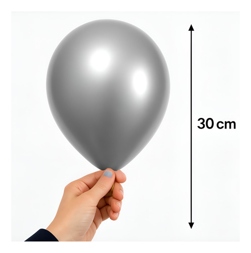 Globo Cromado 12 Pulgadas X50u Varios Colores Chrome Plateado