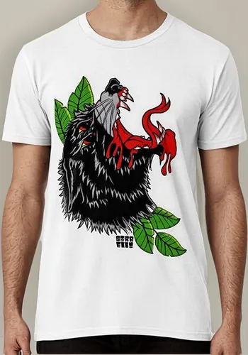 Remera Lobo Demoníaco Algodon Premium