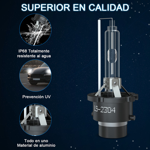 1 Par Kit De Faros De Xenón Hid D2s Blanco 6000k 70w