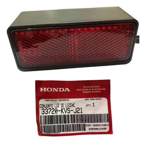 Luz De Placa Licença Cg150 Fan 2014/2015 Original Honda