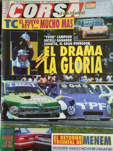 Corsa 1481. Yoyo Maldonado Campeón Tc 2000 1994. Mazzacane