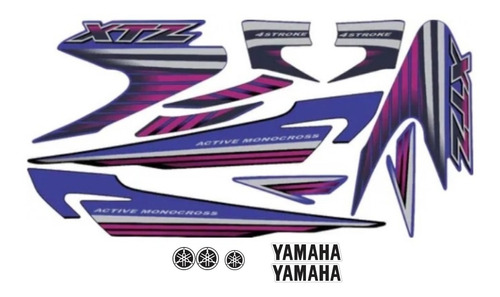 Adesivos Yamaha Xtz 125 2008 Azul Kit Completo 10113