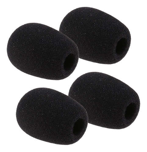 4 Piezas Pequeño Micrófono Negro Auriculares Solapa