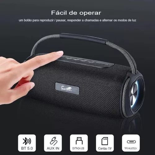 Caixa Som Bluetooth Alto Falante Duplo 2.0 60w Stéreo Sm-15 Cor Preto 110v/220v