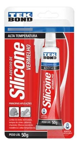 Cola Junta Silicone Alta Temperatura Preto Cinza Vermelho