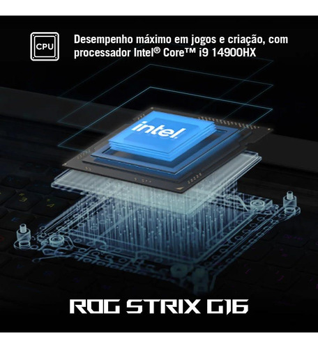 Notebook Gamer Rog Strix Rtx5060 Core I9 16gb 512ssd W11 Eclipse Gray