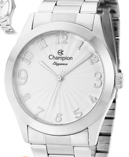 Relógio Champion Prateado Feminino Elegance Orignal Cn26564q