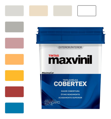 Tinta Para Parede Cobertex Fosco Standard Maxvinil 18l