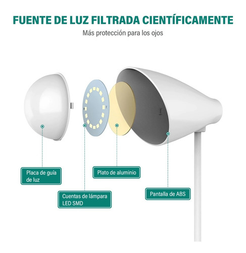 Imagen 3 de 8 de Lámparas De Mesa Led Lámpara Escritorio Táctil Usb Lectura