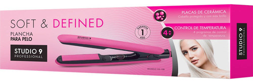 Planchita De Pelo Studio 9 Professional Soft & Defined Color Rosa