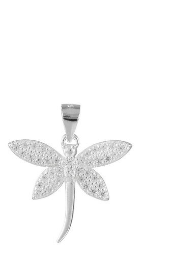 Dije Libélula Plata 925 + Cadena Plata 925 Zirconia