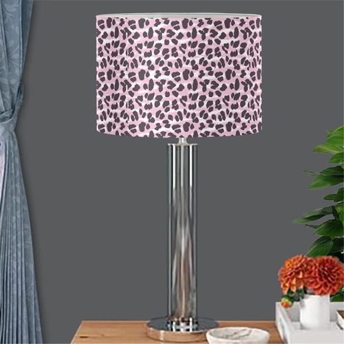 Pantalla Escritorio Forma Tambor Estampado Leopardo Rosa