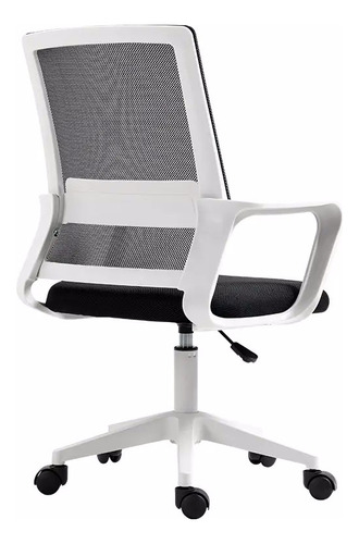 Silla de escritorio Ocean Gadgets KV-5431 ergonómica  blanca y negra con tapizado de mesh