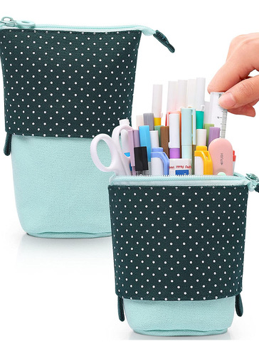 Estuche Para Lápices Desplegable Duradero (verde)