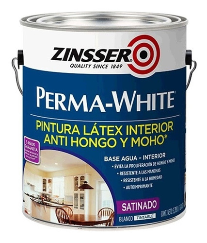 Latex Satinado Perma White 4lt Zinsser -prestigio