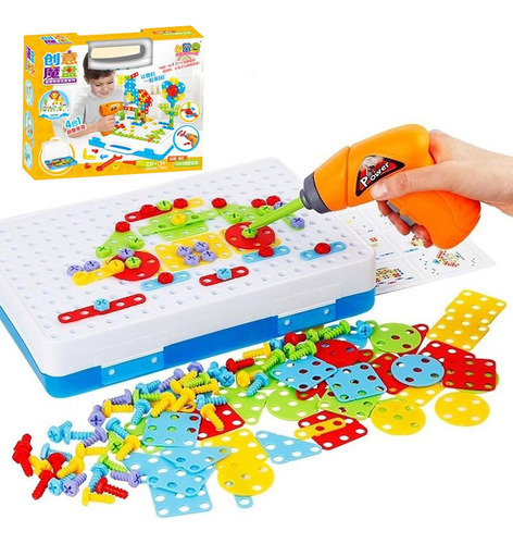 P Kid Puzzle Bloques Taladro Eléctrico Tornillo Diy Juguete