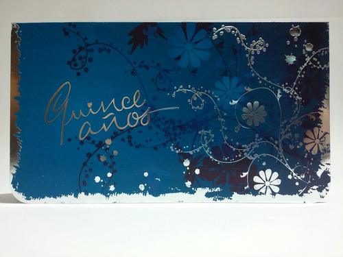 Tarjetas Invitacion 15 Años - Modelo Flor Plata Fucisa X 30