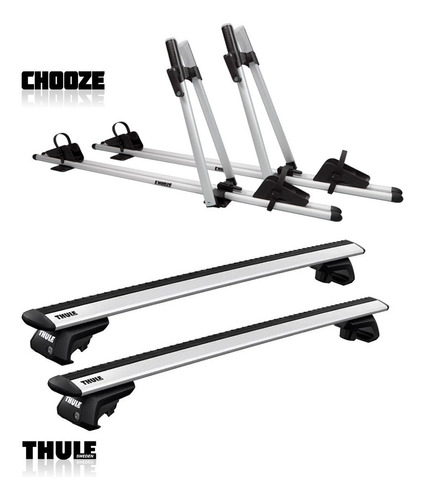 Rack Teto Thule Evo Wingbar + 2 Suportes De Bicicleta Chooze