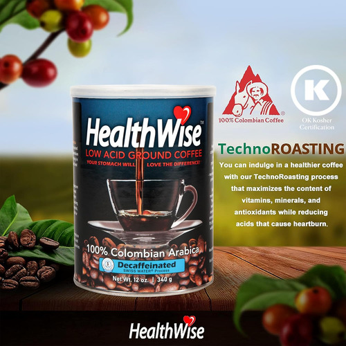 Healthwise Café Descafeinado Agua Suiza, 12 Oz