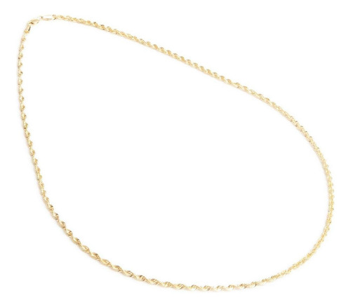 Cadena Collar Torsal 3.5mm 60cm Oro Italiano Hueco 10k Color Dorado