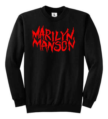 Buzo Clasico Marilyn Manson - Logo - Friza Premium 