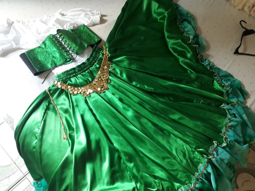 saia cigana verde esmeralda
