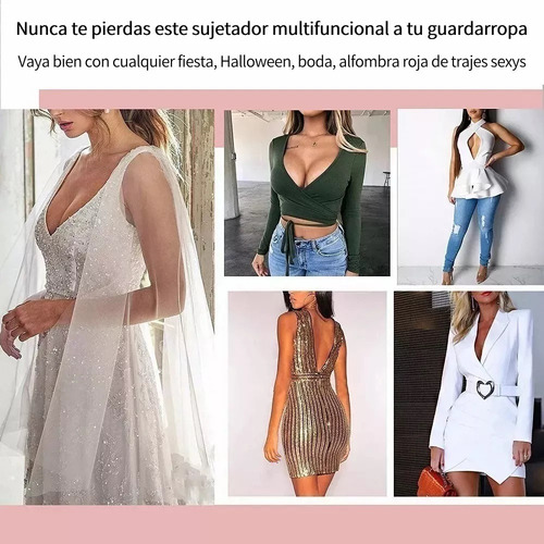 Brasier Bra Push Invisible Respirable Escote Profundo Tipo U