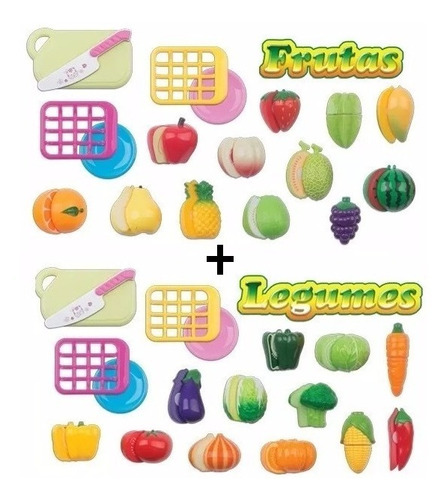 Hortifruti Kit Legumes + Frutas Brinquedo Cozinha Infantil
