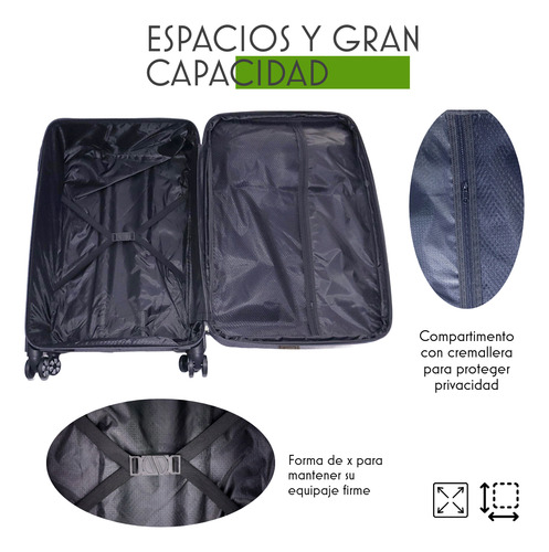 Set 4 Maletas De Viaje Tela Expandibles Diferentes Tamaños