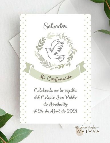 Imagen 3 de 10 de Estampitas Confirmación Tarjetas Estampas Nenes X 3u